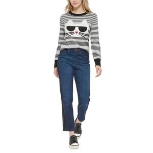KARL LAGERFELD PARIS Choupette Striped Sweater - size Small